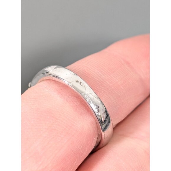 Faux Citrine CZ Round Halo Solitaire Cocktail Ring Size 8 Silver Tone - Picture 6 of 7